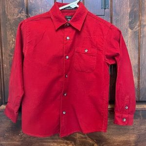 Claiborne Red Corduroy Button Down Shirt, Size 7X